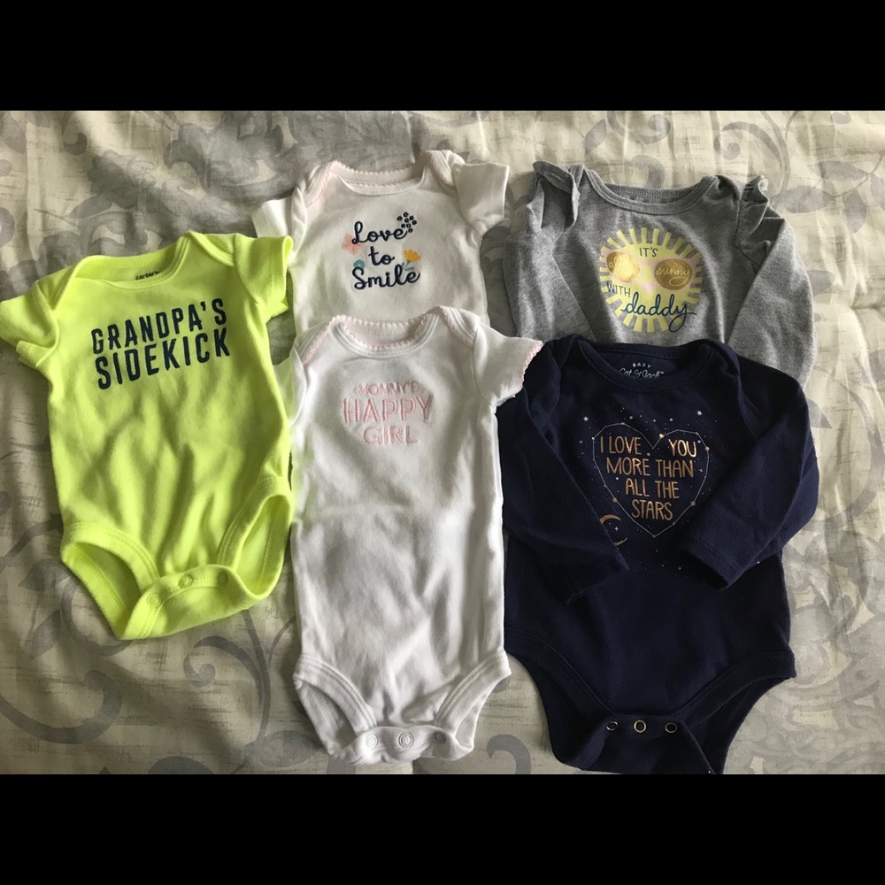5 pack of onesies, Size Newborn